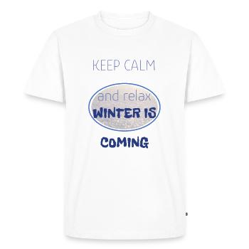 J’aime les vêtements / Hiver - T-shirt Premium bio Homme - blanc - Devant - Nico (187cm)