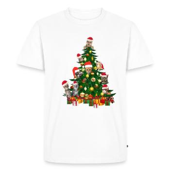 Cat Tree Cat Christmas Tree - Men's Premium Organic T-Shirt - white - Front - Nico (187cm)