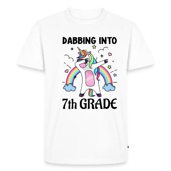 Schooling 7th class - Men's Premium Organic T-Shirt - white - Front - Nico (187cm)