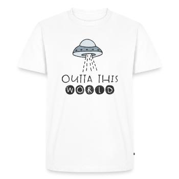 OVNI SCIFI OVNI ALIENS MONDES ALIENS MOTIF SPATIAL - T-shirt Premium bio Homme - blanc - Devant - Nico (187cm)