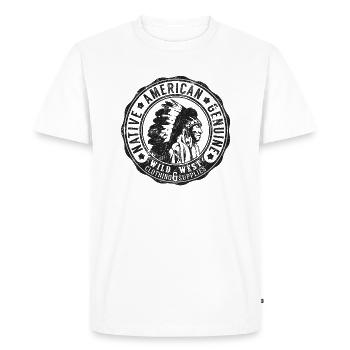 INDIAN SIOUX APACHE CHIEF NATIVE USA MOTIFS - Men's Premium Organic T-Shirt - white - Front - Nico (187cm)