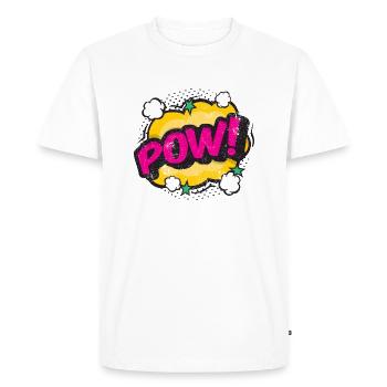 POW COMIC COMICSTYLE CARTOON COMICS CARTOONS MOTIF - T-shirt Premium bio Homme - blanc - Devant - Nico (187cm)