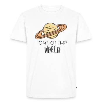 OUT WORLD AWAY EARTH SATURN PLANET UNIVERSE PLANETS - Men's Premium Organic T-Shirt - white - Front - Nico (187cm)