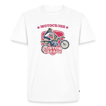 MOTOCROSS ENDURO CROSS MOTO MOTIFS CADEAU - T-shirt Premium bio Homme - blanc - Devant - Nico (187cm)