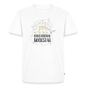 EDUCATION ROCKER TEACHER ROCK TEACHER STAR GIFT - Men's Premium Organic T-Shirt - white - Front - Nico (187cm)