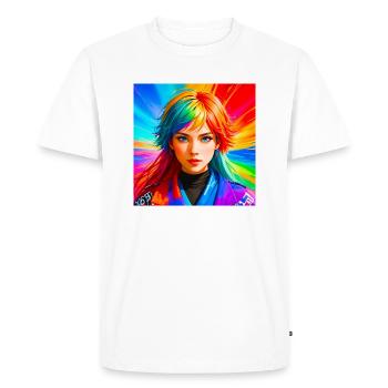 Couleurs de la vie - Femme en couleurs - Hypnose - T-shirt Premium bio Homme - blanc - Devant - Nico (187cm)