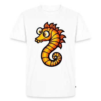 Hippocampe Halloween Bande dessinée Zombie - T-shirt Premium bio Homme - blanc - Devant - Nico (187cm)