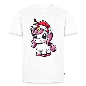 Unicorn Christmas Cute - Men's Premium Organic T-Shirt - white - Front - Nico (187cm)
