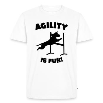 L'agilité est une chemise pour chien amusante - T-shirt Premium bio Homme - blanc - Devant - Nico (187cm)
