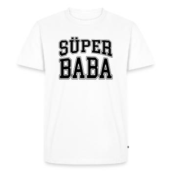SÜPER BABA - BABALAR GÜNÜ HEDIYESI - DOGUM GÜN - T-shirt Premium bio Homme - blanc - Devant - Nico (187cm)