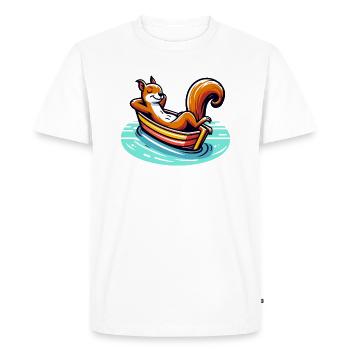 Écureuil détendu dans le bateau - T-shirt Premium bio Homme - blanc - Devant - Nico (187cm)
