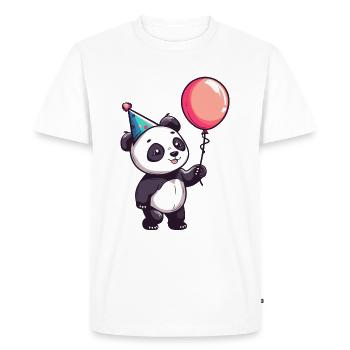 Panda Birthday Comic - Men's Premium Organic T-Shirt - white - Front - Nico (187cm)
