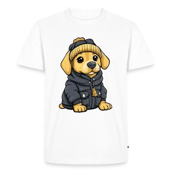 Chien Labrador Élégant - T-shirt Premium bio Homme - blanc - Devant - Nico (187cm)
