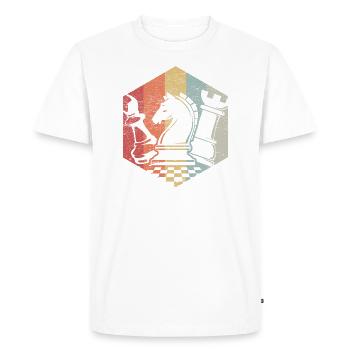 Vintage, chess, figures, chessboard, gift - Men's Premium Organic T-Shirt - white - Front - Nico (187cm)