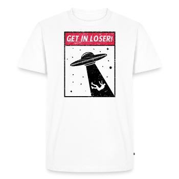 Space abduction - Men's Premium Organic T-Shirt - white - Front - Nico (187cm)