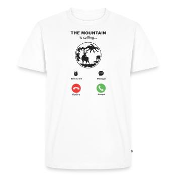 la montagne appelle - T-shirt Premium bio Homme - blanc - Devant - Nico (187cm)