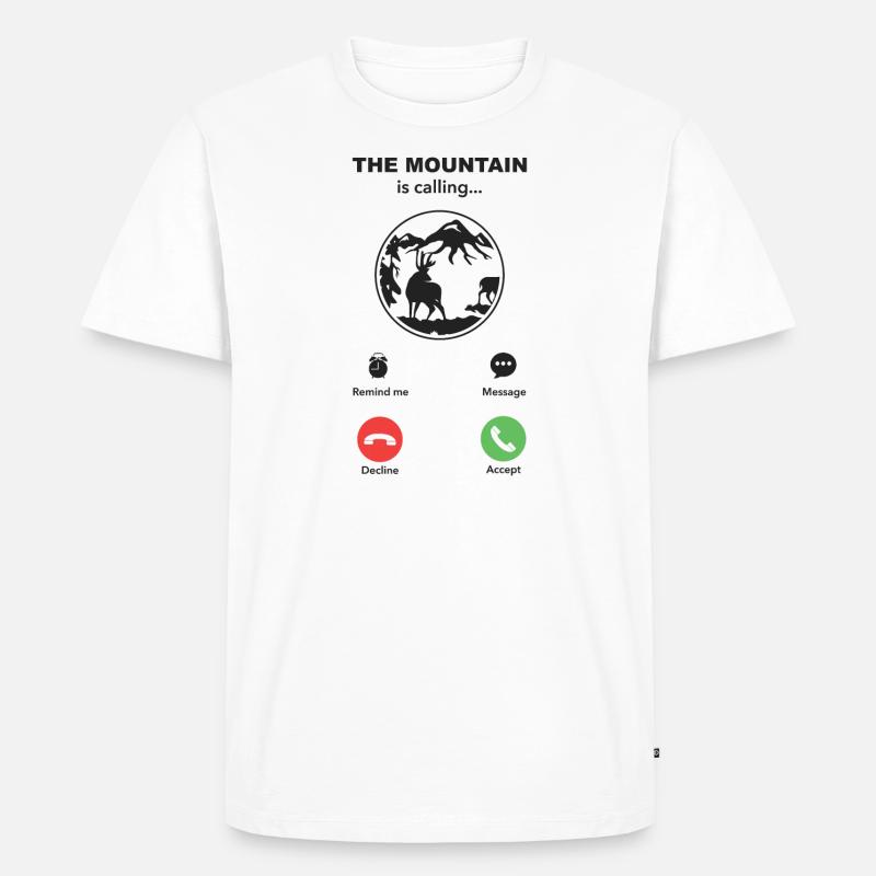 the mountain is calling - Männer Premium Bio T-Shirt - Weiß