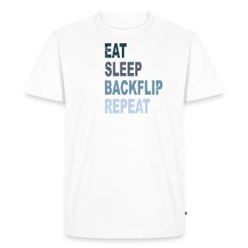 Mangez le sommeil Backflip Repeat - T-shirt Premium bio Homme - blanc - Devant - Nico (187cm)
