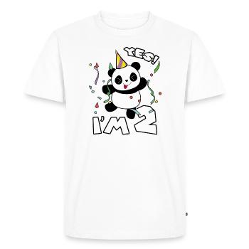 Two year old Panda gift 2nd birthday celebration - Men's Premium Organic T-Shirt - white - Front - Nico (187cm)