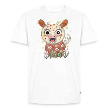 petit cochon dans le pré - T-shirt Premium bio Homme - blanc - Devant - Nico (187cm)