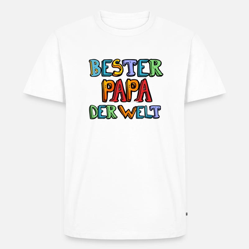 Bester Papa - Männer Premium Bio T-Shirt - Weiß