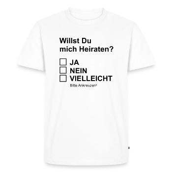 Proposition de mariage - T-shirt Premium bio Homme - blanc - Devant - Nico (187cm)