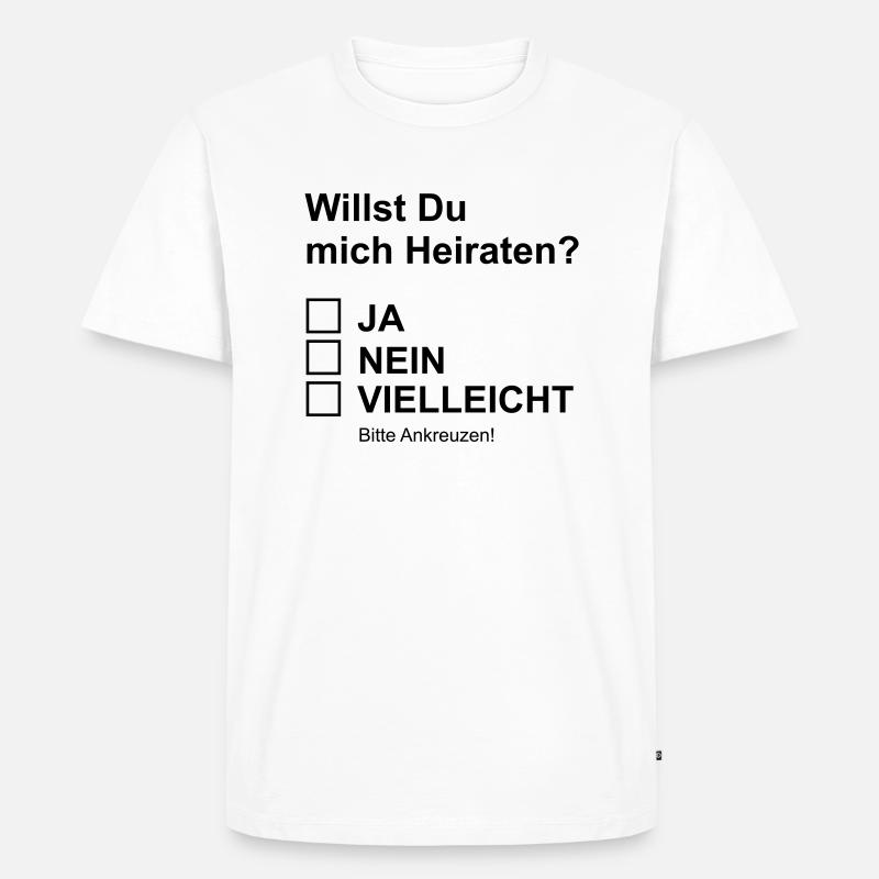 Heiratsantrag - Männer Premium Bio T-Shirt - Weiß