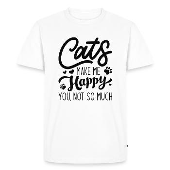 Cats Make Me Happy You Not So Much - Men's Premium Organic T-Shirt - white - Front - Nico (187cm)