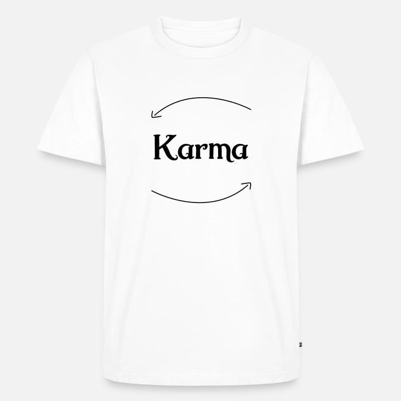 Karma - Männer Premium Bio T-Shirt - Weiß