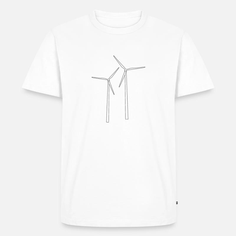 Windrad - Männer Premium Bio T-Shirt - Weiß