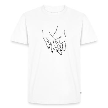 mains - T-shirt Premium bio Homme - blanc - Devant - Nico (187cm)