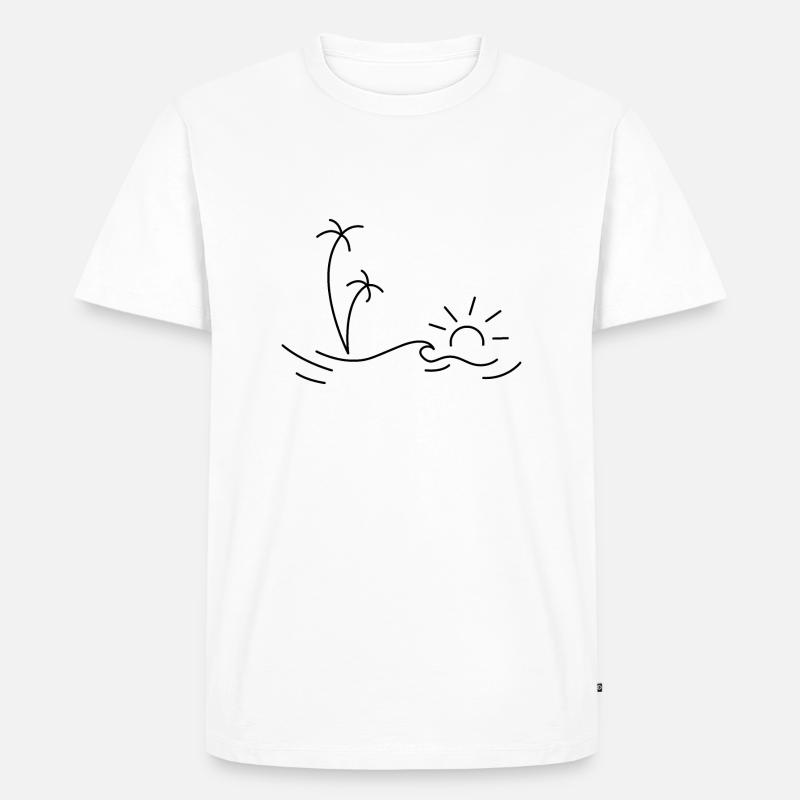 Palmen - Männer Premium Bio T-Shirt - Weiß