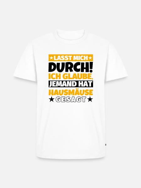 Hausmäuse - Männer Premium Bio T-Shirt - Weiß