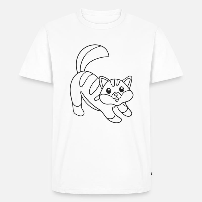 Katze, Kätzchen, süß, Geschenk, Geschenkidee - Männer Premium Bio T-Shirt - Weiß
