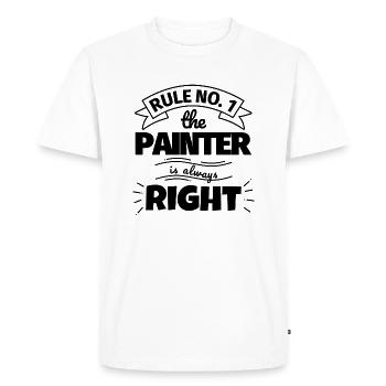 PAINTER funny gift - Men's Premium Organic T-Shirt - white - Front - Nico (187cm)