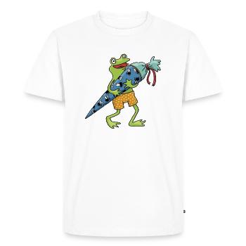 Cône de l’école de grenouilles - T-shirt Premium bio Homme - blanc - Devant - Nico (187cm)
