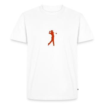 Never Underestimate a Retired Golfer - Men's Premium Organic T-Shirt - white - Front - Nico (187cm)