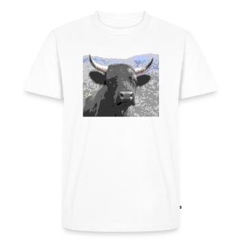 Vache Race d'Hérens - T-shirt Premium bio Homme - blanc - Devant - Nico (187cm)