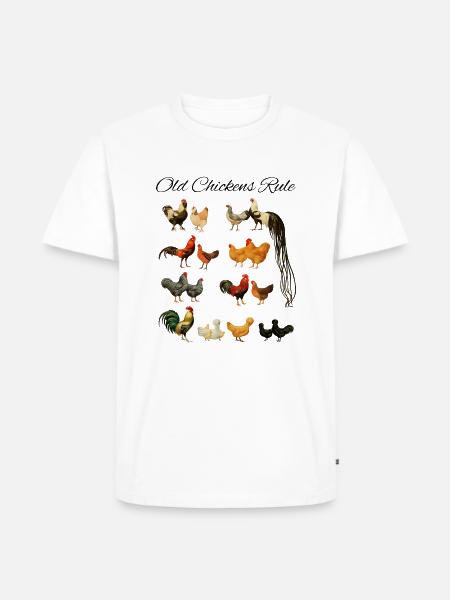 VINTAGE Chicken Hühner Landwirt Geflügel Cottage - Männer Premium Bio T-Shirt - Weiß