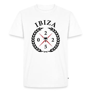 Ibiza 2025 - Men's Premium Organic T-Shirt - white - Front - Nico (187cm)