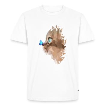 Chat et papillon - T-shirt Premium bio Homme - blanc - Devant - Nico (187cm)