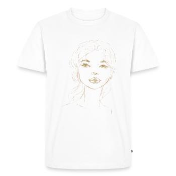 Woman Face Sketch Illustration - Men's Premium Organic T-Shirt - white - Front - Nico (187cm)