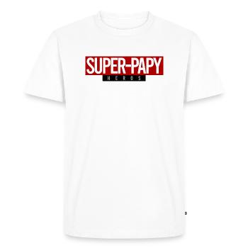 Papi super-héros - T-shirt Premium bio Homme - blanc - Devant - Nico (187cm)