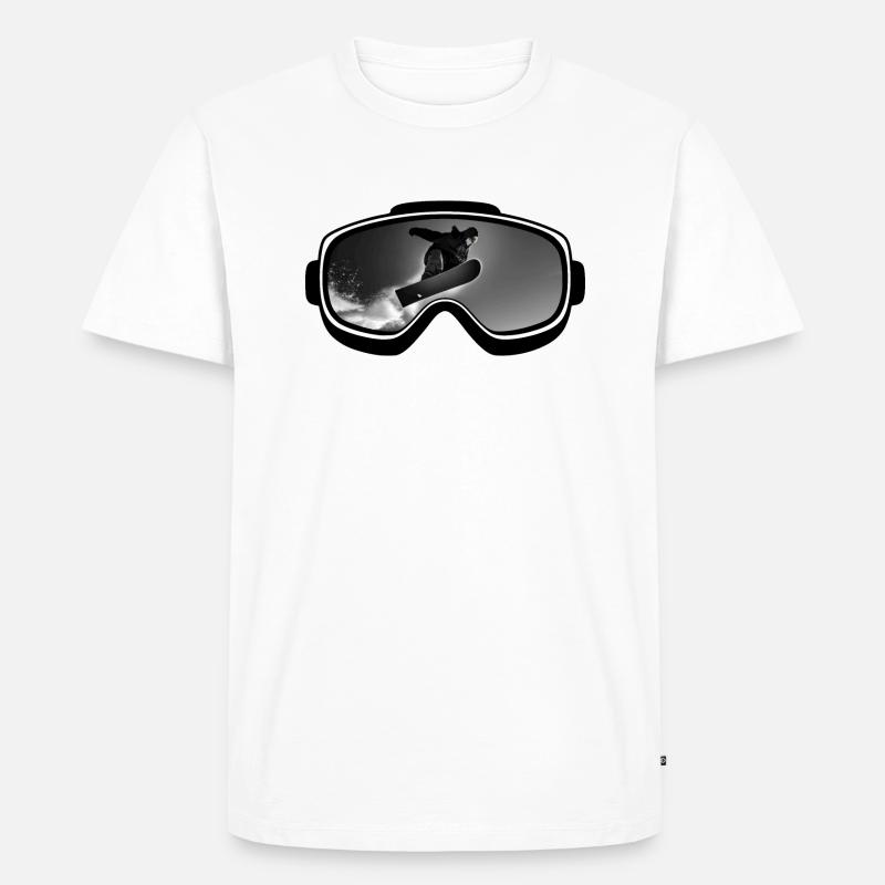 Snowboardbrille - Männer Premium Bio T-Shirt - Weiß