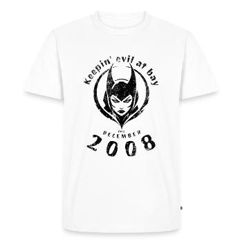 16. Geburtstag Tenir le mal à distance depuis 12/2008 - T-shirt Premium bio Homme - blanc - Devant - Nico (187cm)