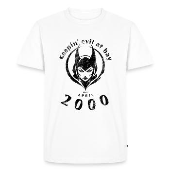 25. Geburtstag Tenir le mal à distance depuis 04/2000 - T-shirt Premium bio Homme - blanc - Devant - Nico (187cm)