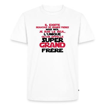 super grand frère le seul - T-shirt Premium bio Homme - blanc - Devant - Nico (187cm)
