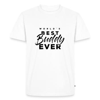 Meilleur copain au monde jamais noir - T-shirt Premium bio Homme - blanc - Devant - Nico (187cm)
