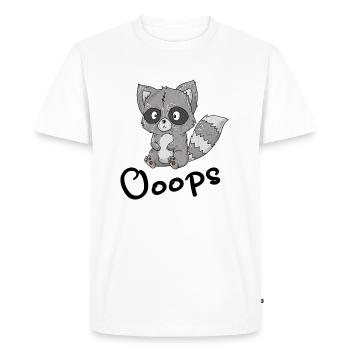 Raccoon funny clumsy bear animal cute - Men's Premium Organic T-Shirt - white - Front - Nico (187cm)