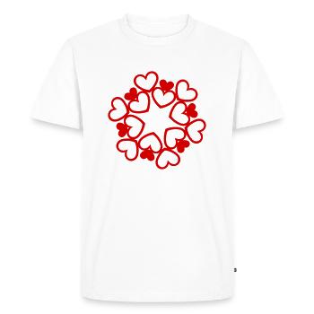 Ornement de coeur - T-shirt Premium bio Homme - blanc - Devant - Nico (187cm)